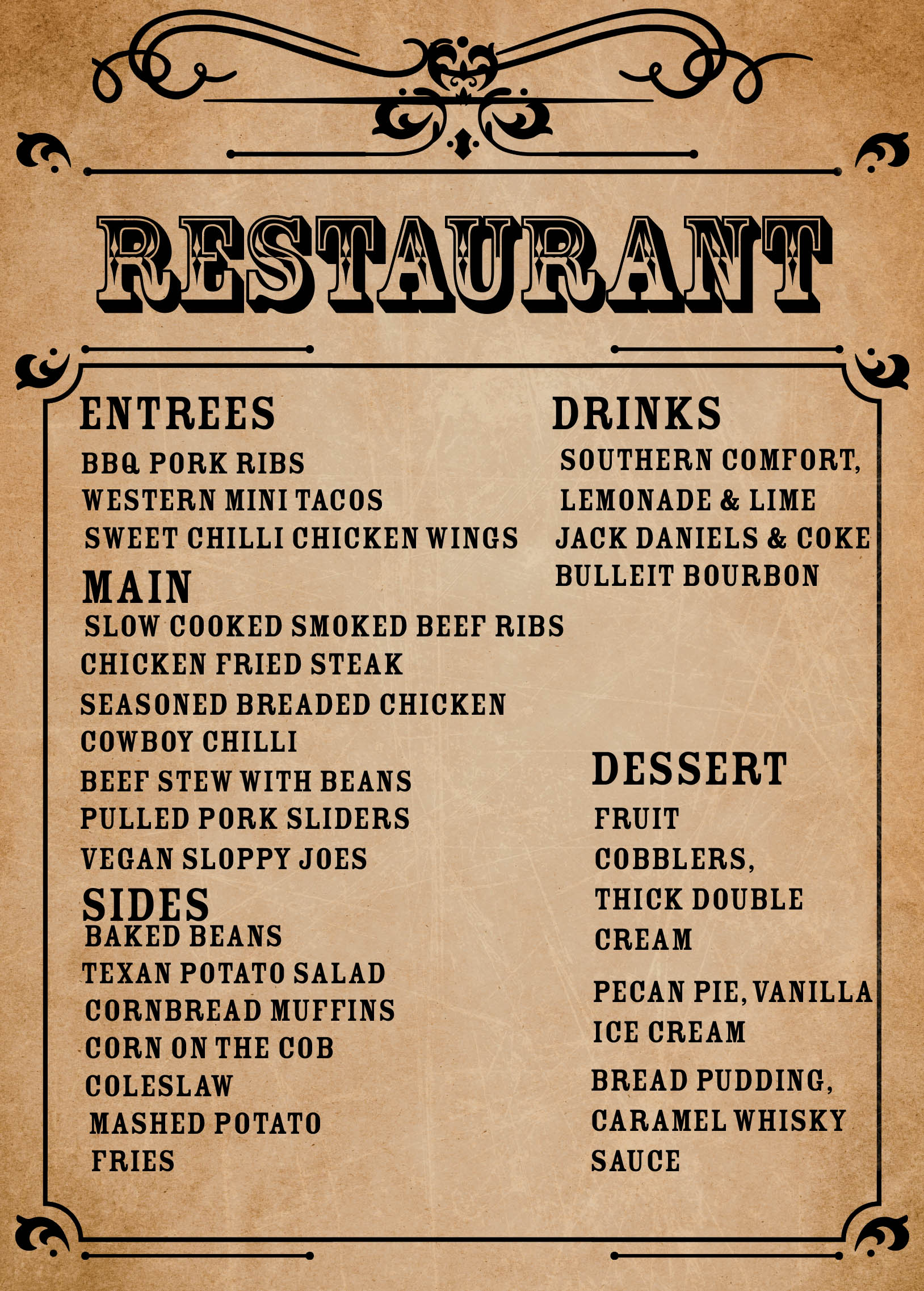 Food menu